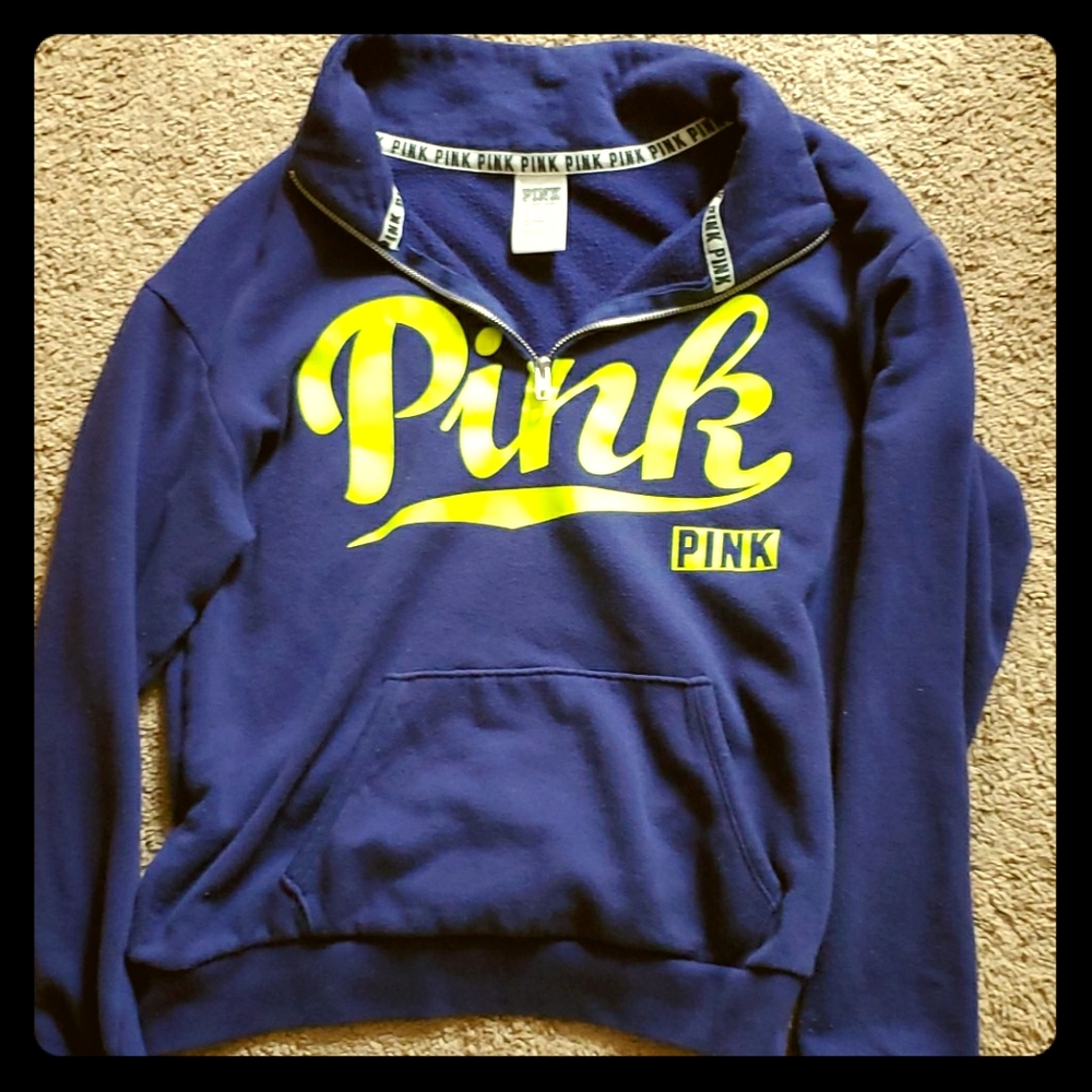 Pink by Victoris's Secret Navy Zip Up